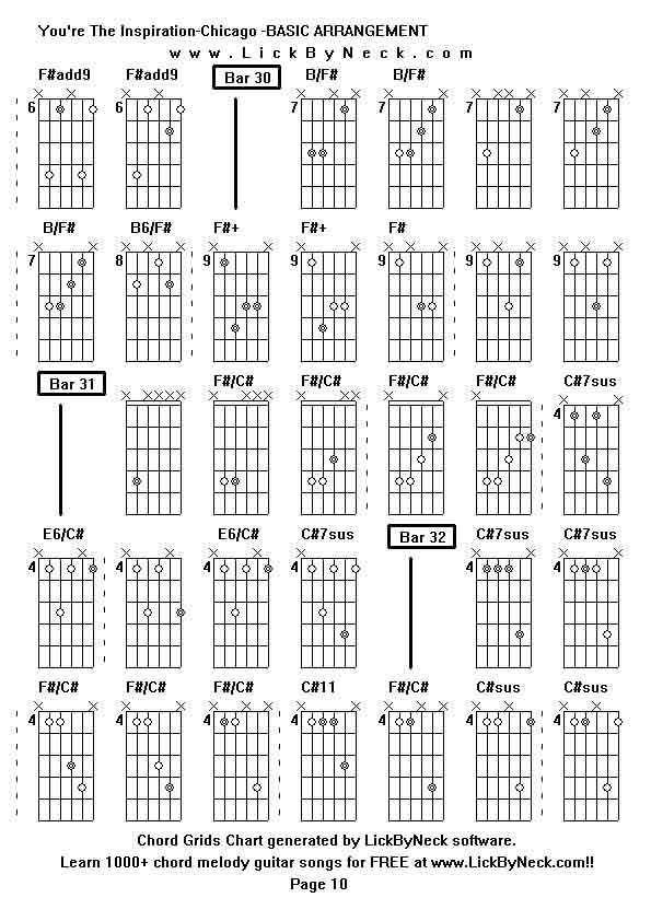 Chord Grids Chart of chord melody fingerstyle guitar song-You're The Inspiration-Chicago -BASIC ARRANGEMENT,generated by LickByNeck software.